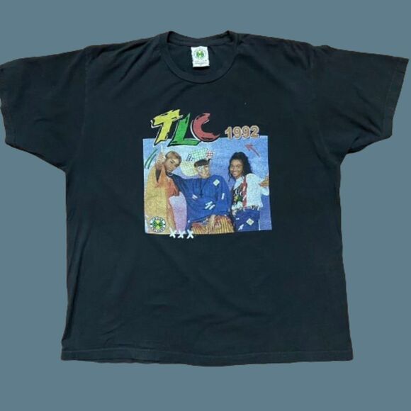Cross Colours Other - Cross Colours Vintage TLC 92' Hip Hop Rap Tee Black Shirt Mens Size Extra Large